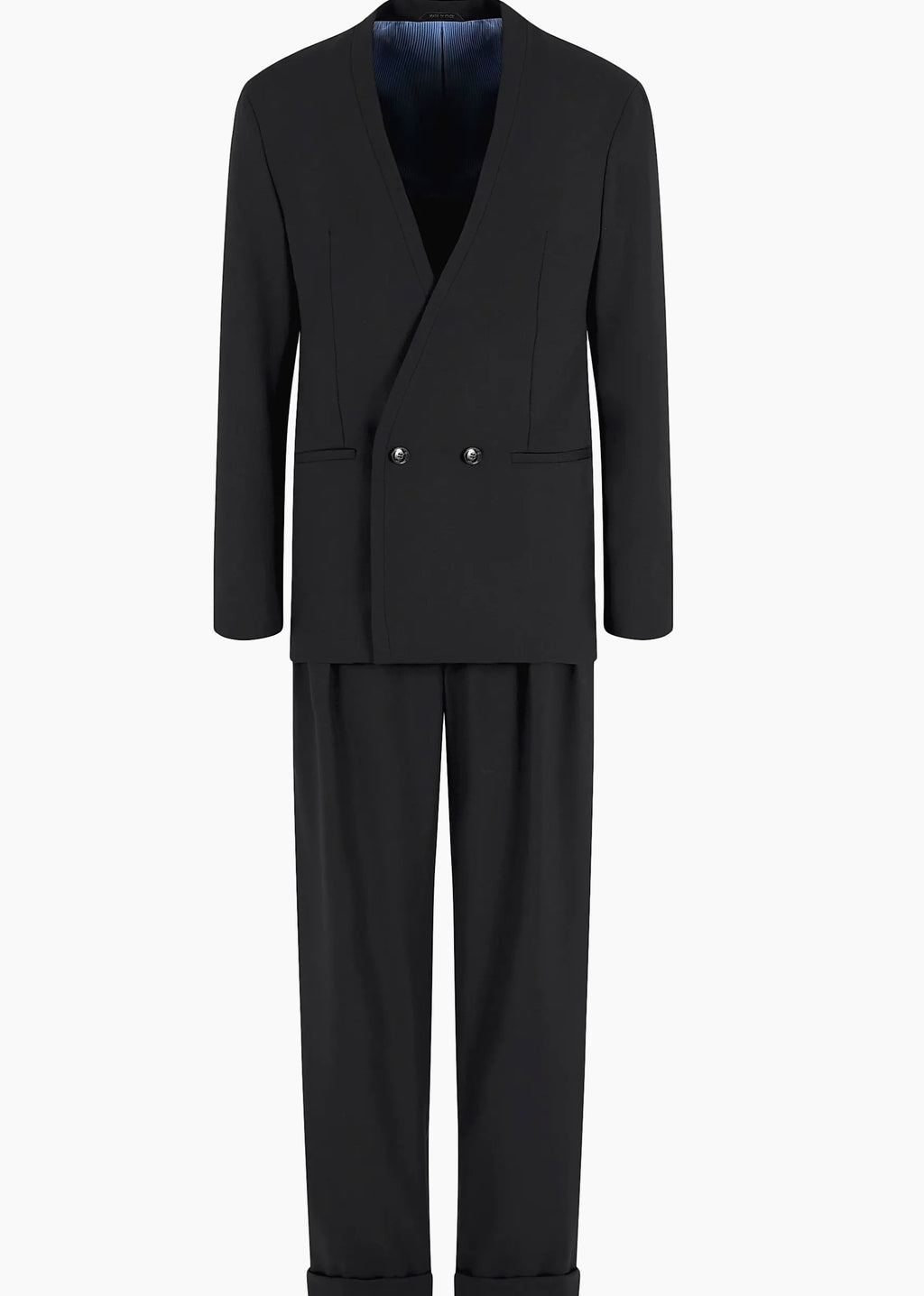 Black Virgin Wool Italian Suit