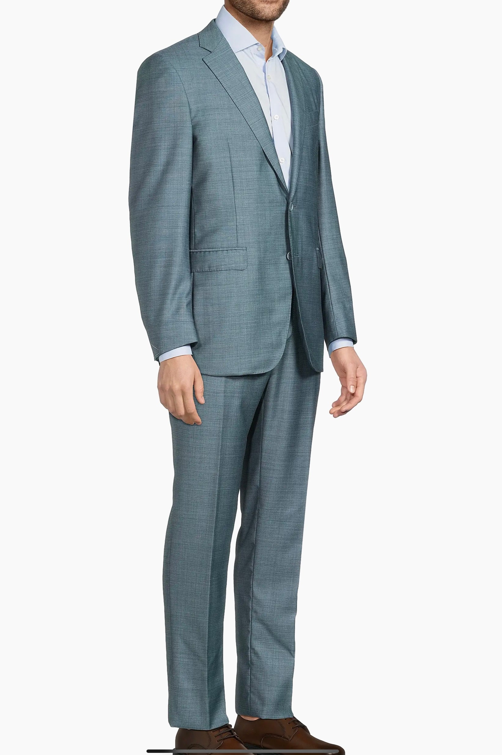 Teal Wool Italian Suit
