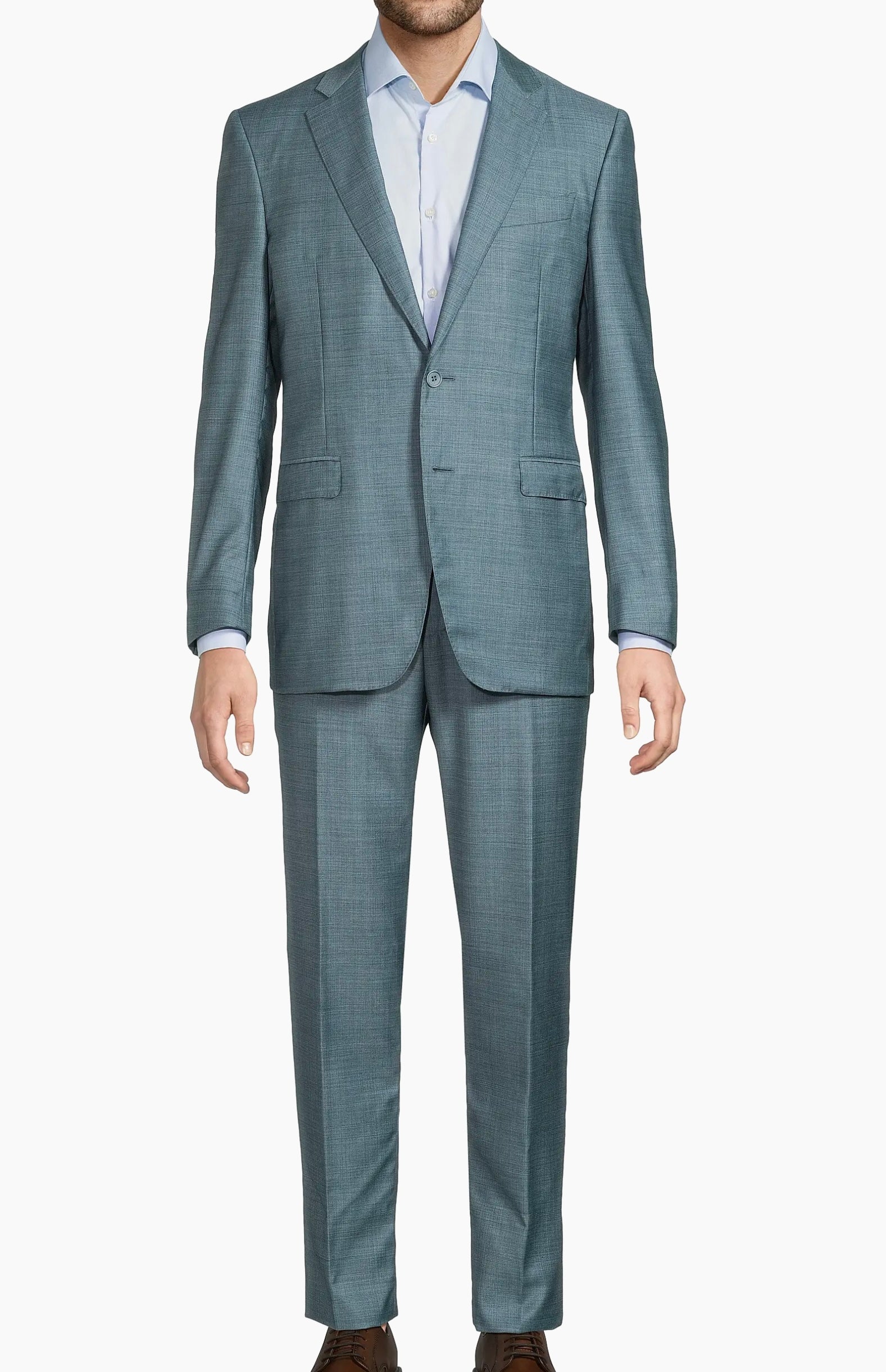 Teal Wool Italian Suit