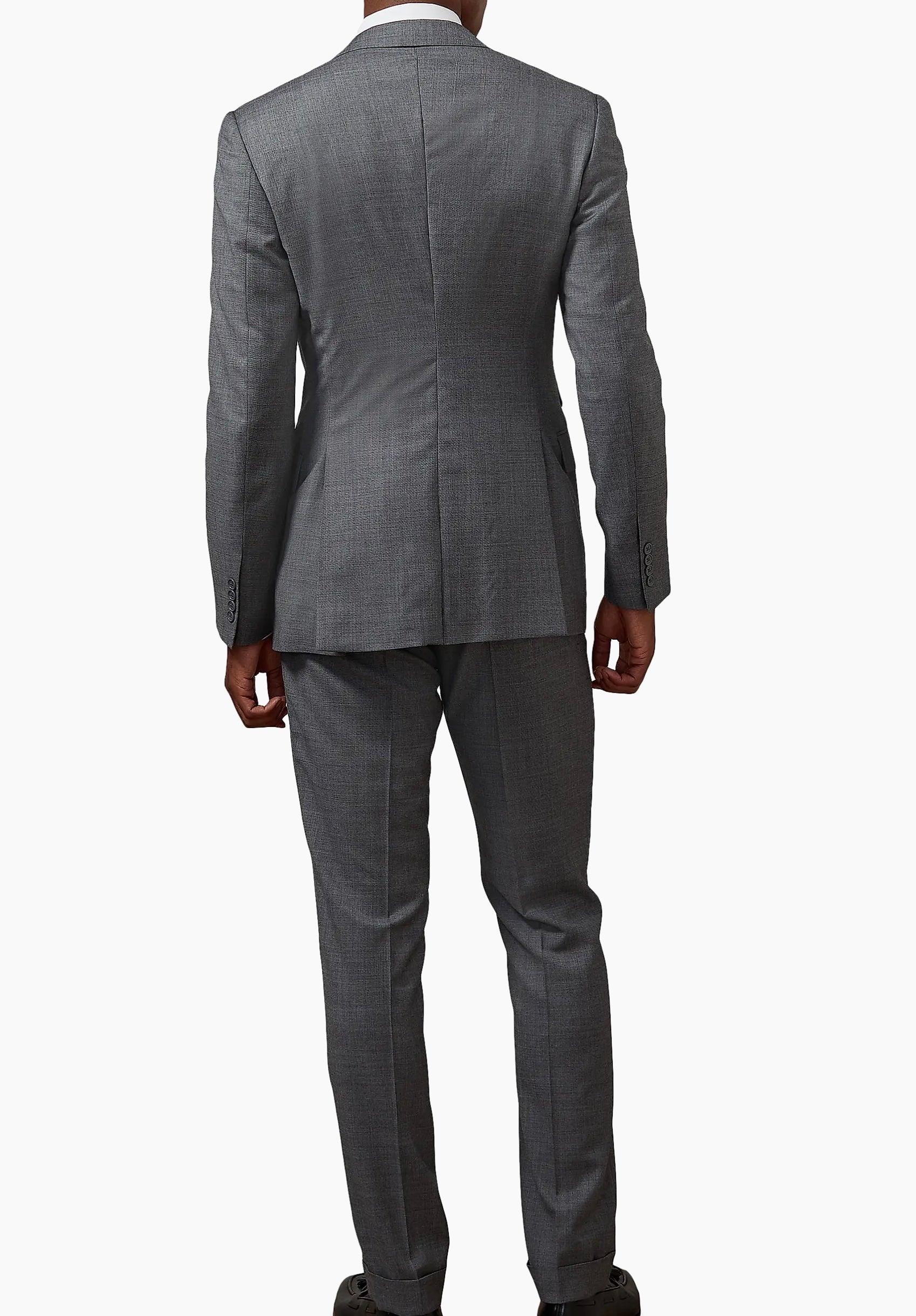Italian Grey Wool Single Breasted Suit
