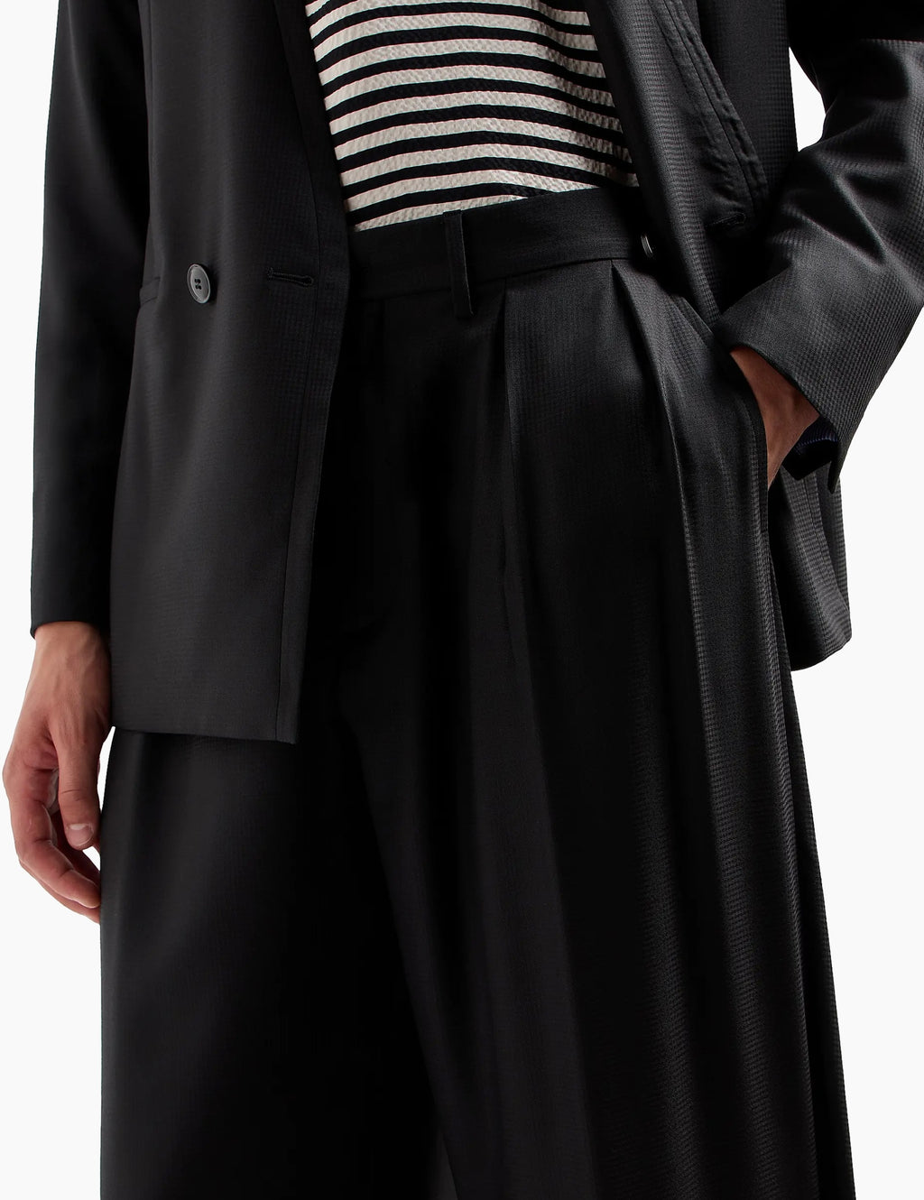 Black Virgin Wool Italian Suit