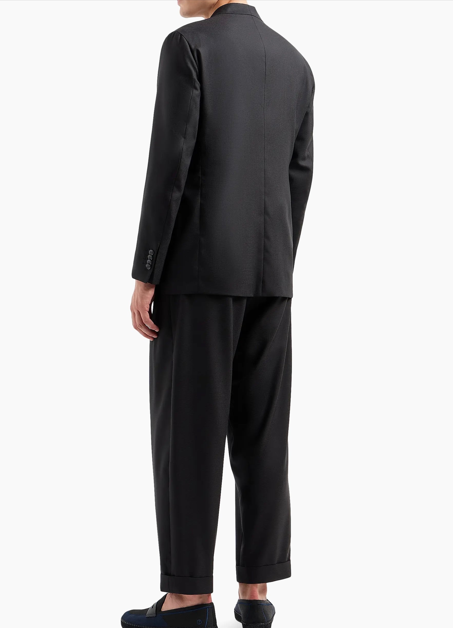 Black Virgin Wool Italian Suit