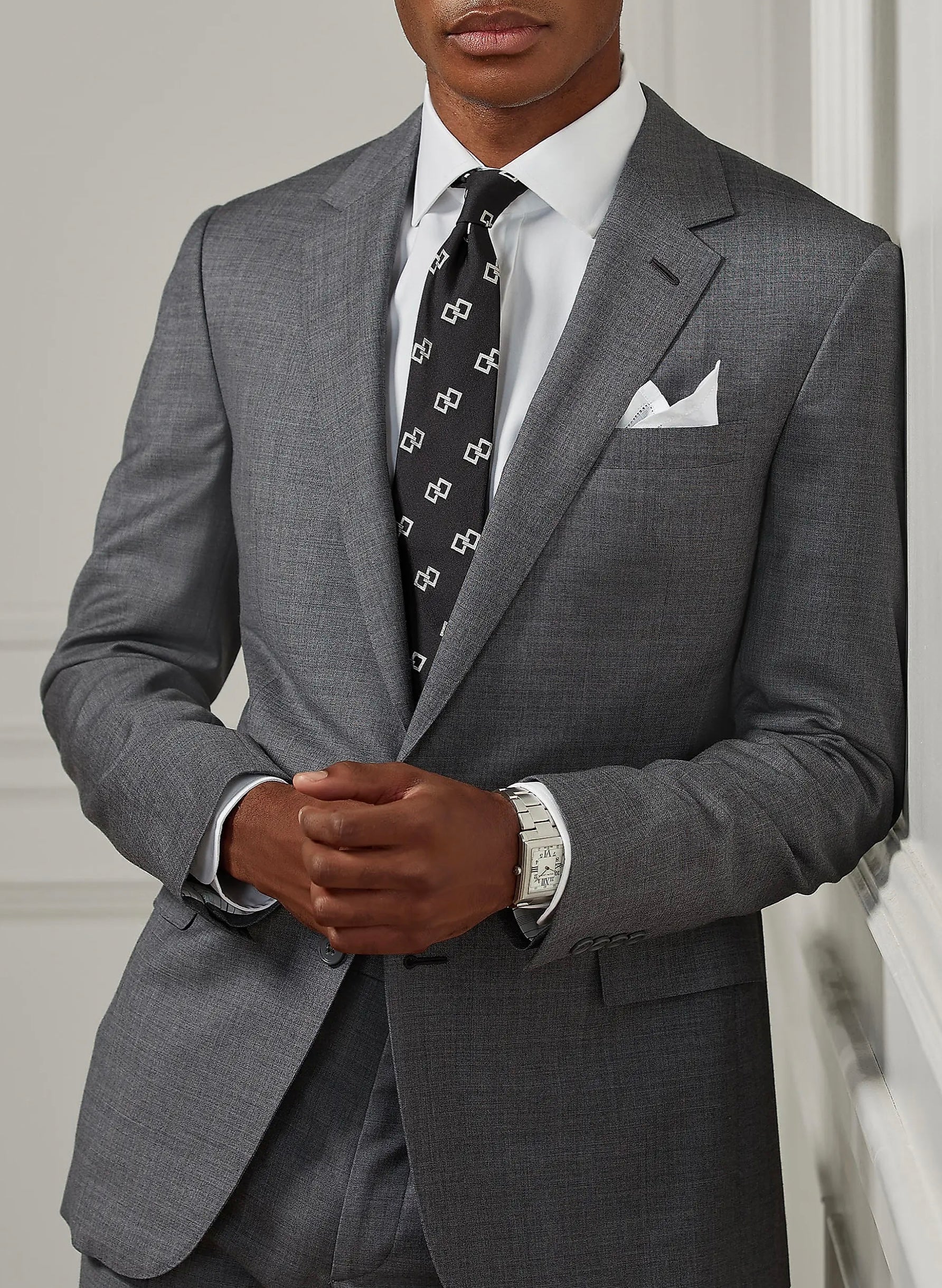 Italian Grey Wool Single Breasted Suit