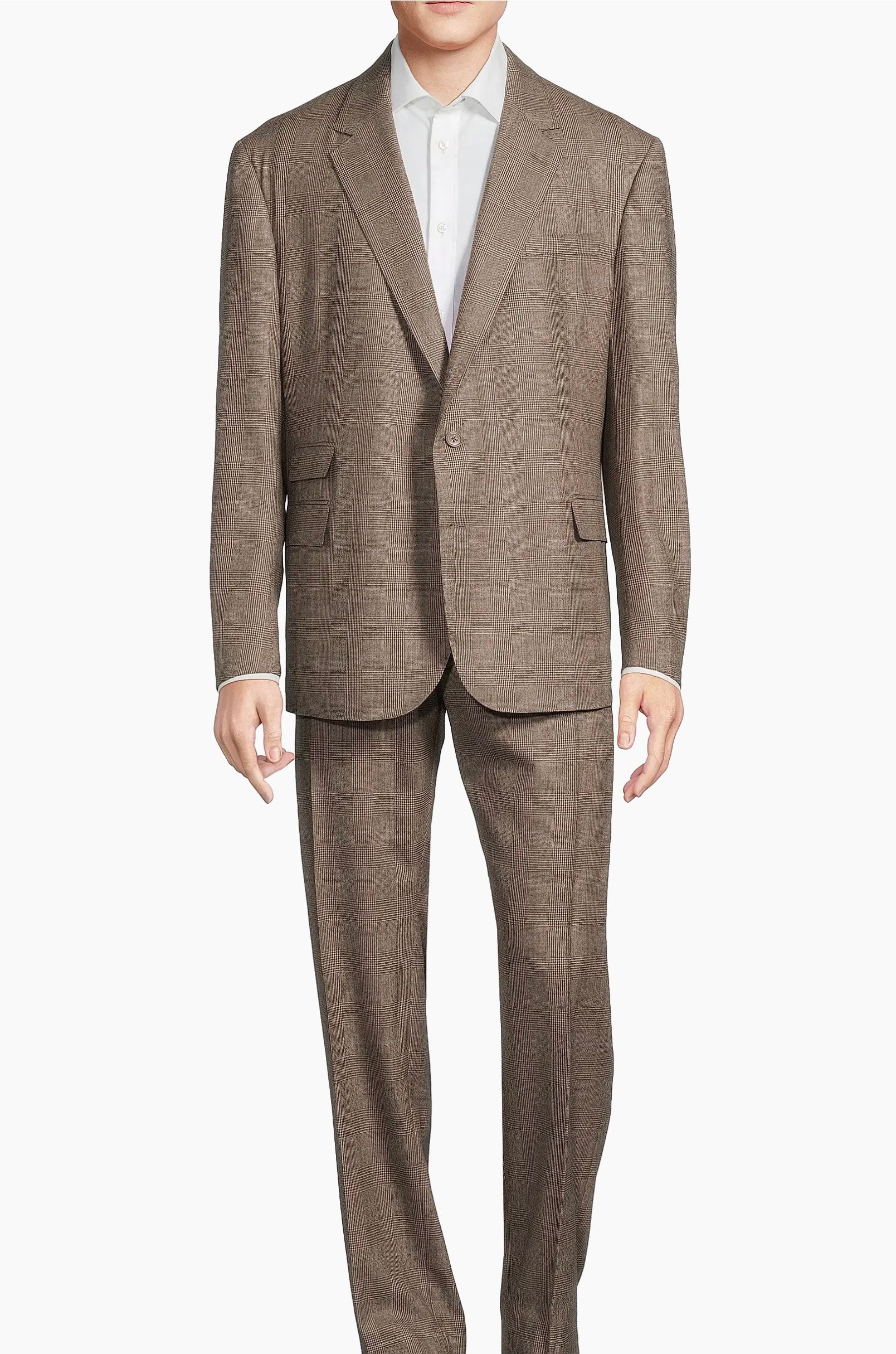 Brown Wool Italian Suit