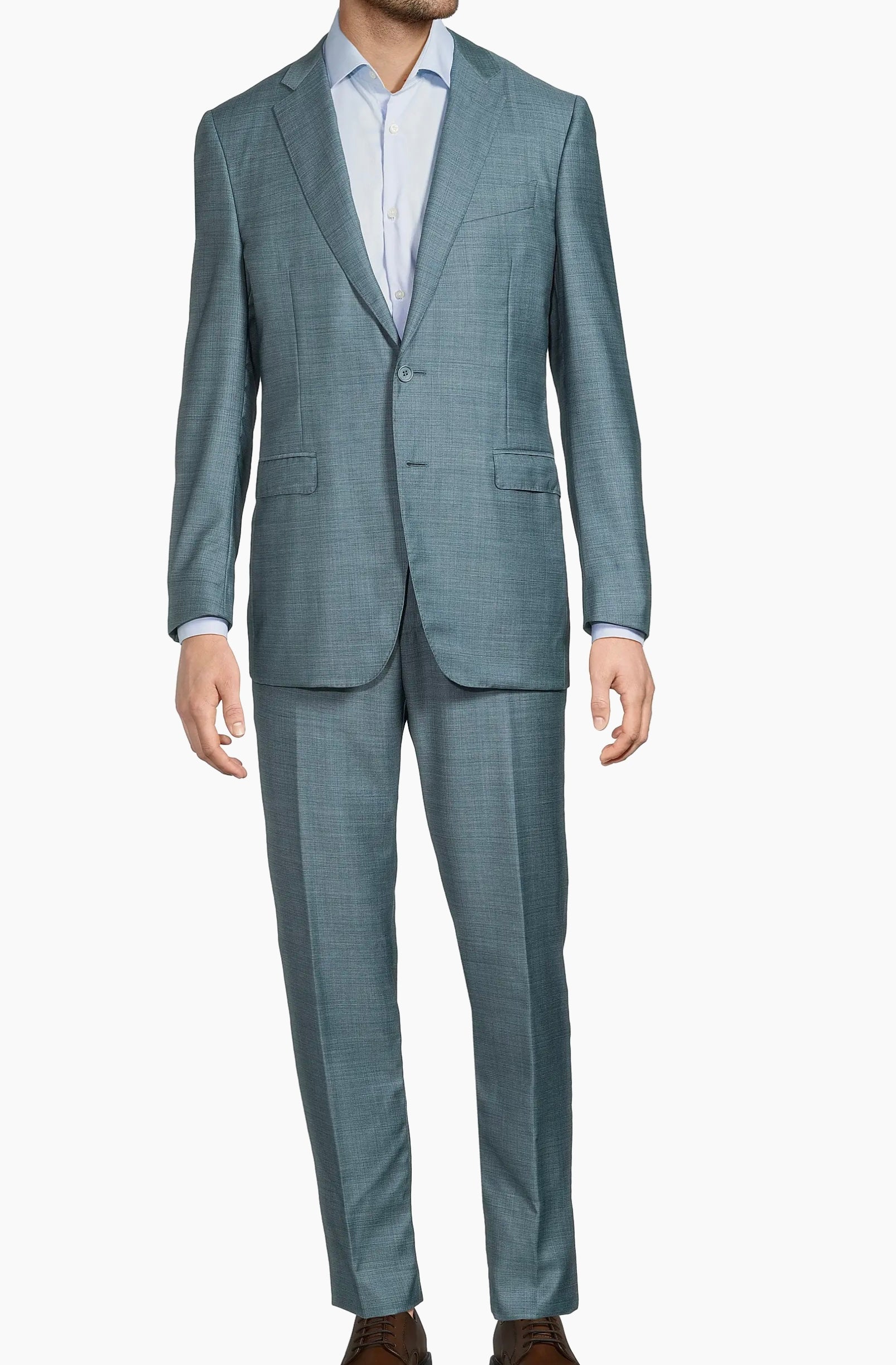 Teal Wool Italian Suit